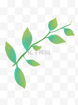 小清新绿叶手账装饰植物