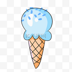 手绘蛋筒冰淇淋插画