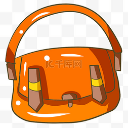 背包夹子图片_橙色单肩包背包