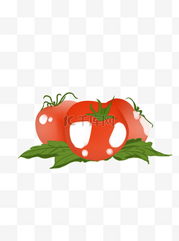 手绘写实蔬菜卡通西红柿