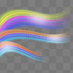 抽象电图片_线条荧光效多彩线条简约抽象翅膀