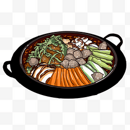 铁锅牛肉图片_插画类麻辣火锅图