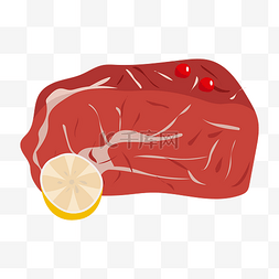 柠檬半图片_一块新鲜牛肉插画