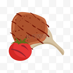手绘肉类食物插画