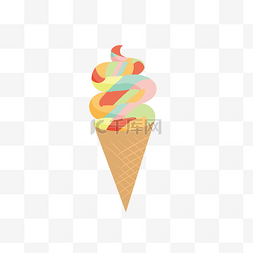 夏季甜筒冰淇淋