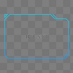 蓝绿渐变色科技感外发光几何方形方形边框
