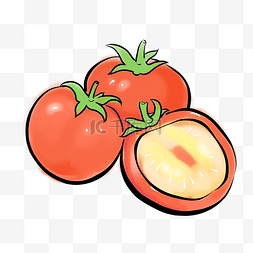 小西红柿背景图片_厚涂水果插画西红柿