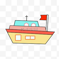 轮船船体图片_手绘中国游轮插画