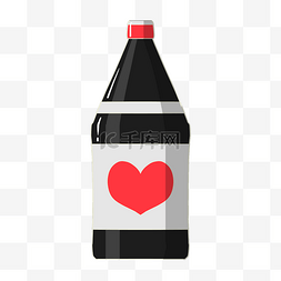漂亮的瓶子图片_手绘红心瓶子插画