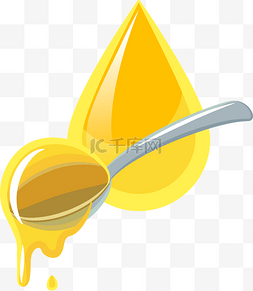 卡通勺图片_卡通健康一勺蜂蜜矢量素材