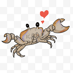 心形形动物图片_爱心螃蟹动物