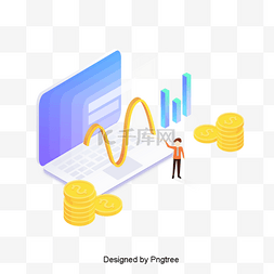 电脑类图片_卡通金币电脑元件