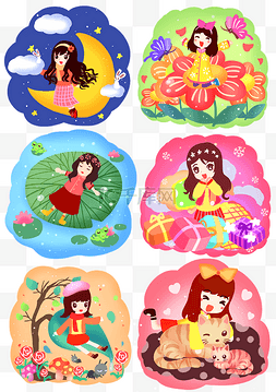 花朵女神图片_女神节梦幻休息乡