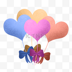心型气球图片_手绘小清新情人节爱心气球