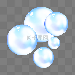 气泡肥皂图片_蓝色的漂浮气泡插画