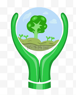 家园绿色图片_绿色地球和树木 