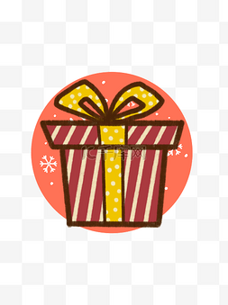 手绘风插画圣诞节生日礼物盒设计