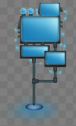 蓝色发光科技感文字框
