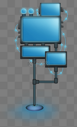 电子发光图片_蓝色发光科技感文字框