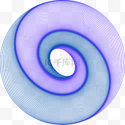 圆形炫彩线条图片_唯美蓝色黄色线条图案元素