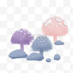 彩色的蘑菇图片_漂亮的蘑菇手绘插画