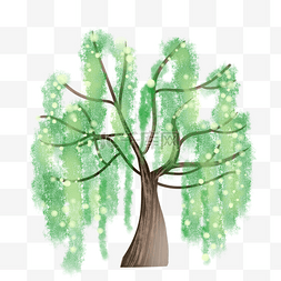 卡通树枝叶图片_唯美的绿色创意树