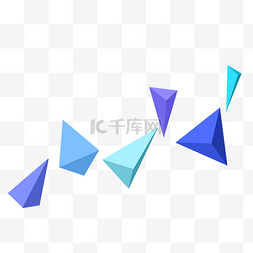 蓝色的三角形手绘插画