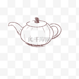 茶具俯视图片_手绘风格矢量茶壶