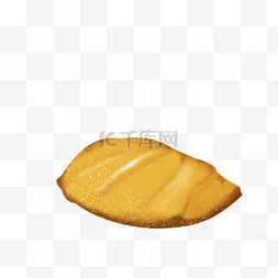 黄色糕点点心小面包甜品零食手绘