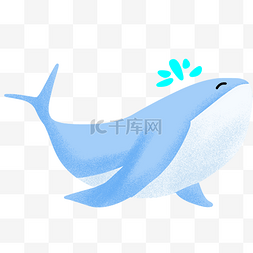 手绘呼吸的鲸鱼插画