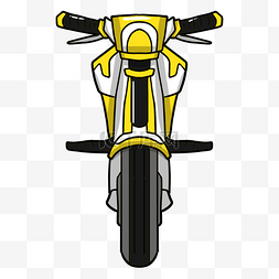 黄色炫酷摩托车插画