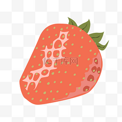 红色手绘草莓图片_奶油草莓手绘插画