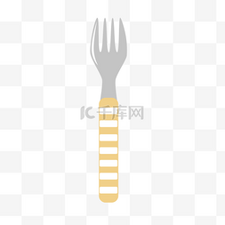 条纹黄白图片_儿童叉子餐具