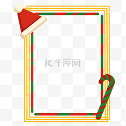 圣诞矩形框图片_黄色圣诞节矩形边框