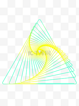 绿黄渐变图片_三角形装饰图案