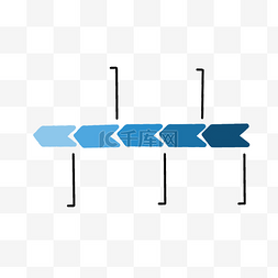 ppt模板几何线条图片_蓝色渐变箭头线条分类标识