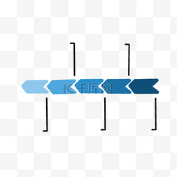 ppt简洁模板图片_蓝色渐变箭头线条分类标识
