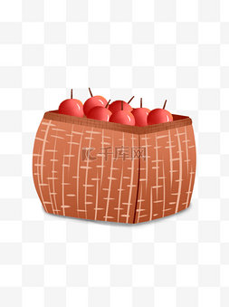 一筐水果苹果图片_简约一筐红苹果元素