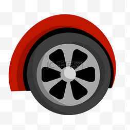 汽车轮胎手绘图片_手绘红色的叶子板插画