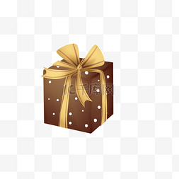 礼品包装盒图标图片_咖啡色礼品盒手绘图案免扣免费下