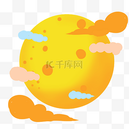 围绕图片_彩云黄色星球