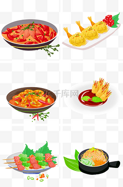 食品宣传单绿色图片_美味可口食物手绘插画