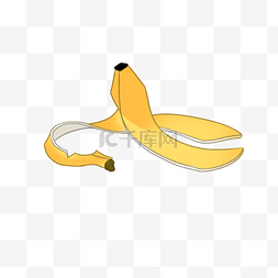 香蕉皮矢量图片_卡通立体效果香蕉皮