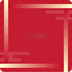 边框图案新年图片_红色中国风图案矢量海报边框文字