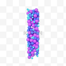 C4D气球立体字母I元素