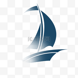 迪拜帆船酒店矢量图图片_渐变蓝色大气手绘帆船