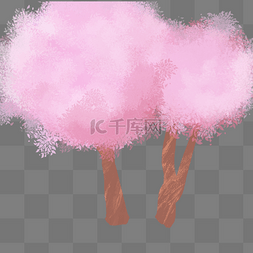 粉色花朵纹理图片_粉色创意水墨植物大树元素