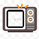 标题:棕色复古通用电视二维码边框