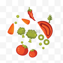 夏天蔬菜蔬果沙拉装饰素材