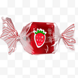 手绘草莓糖果